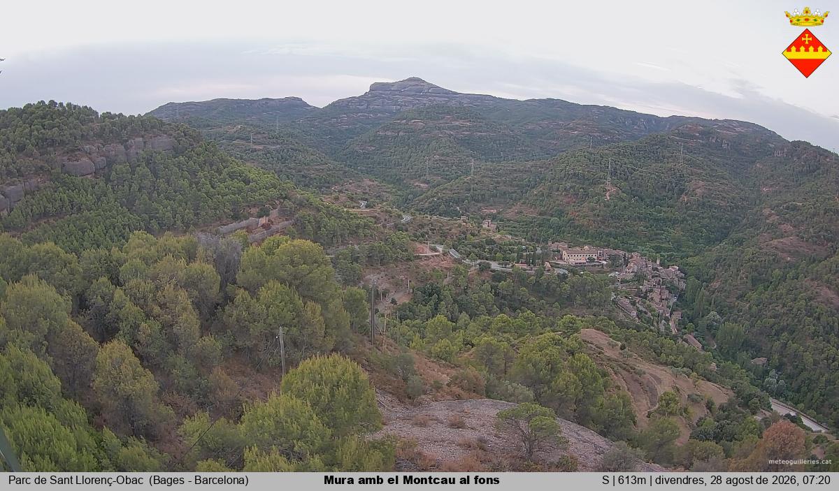 Mura amb el Montcau al fons