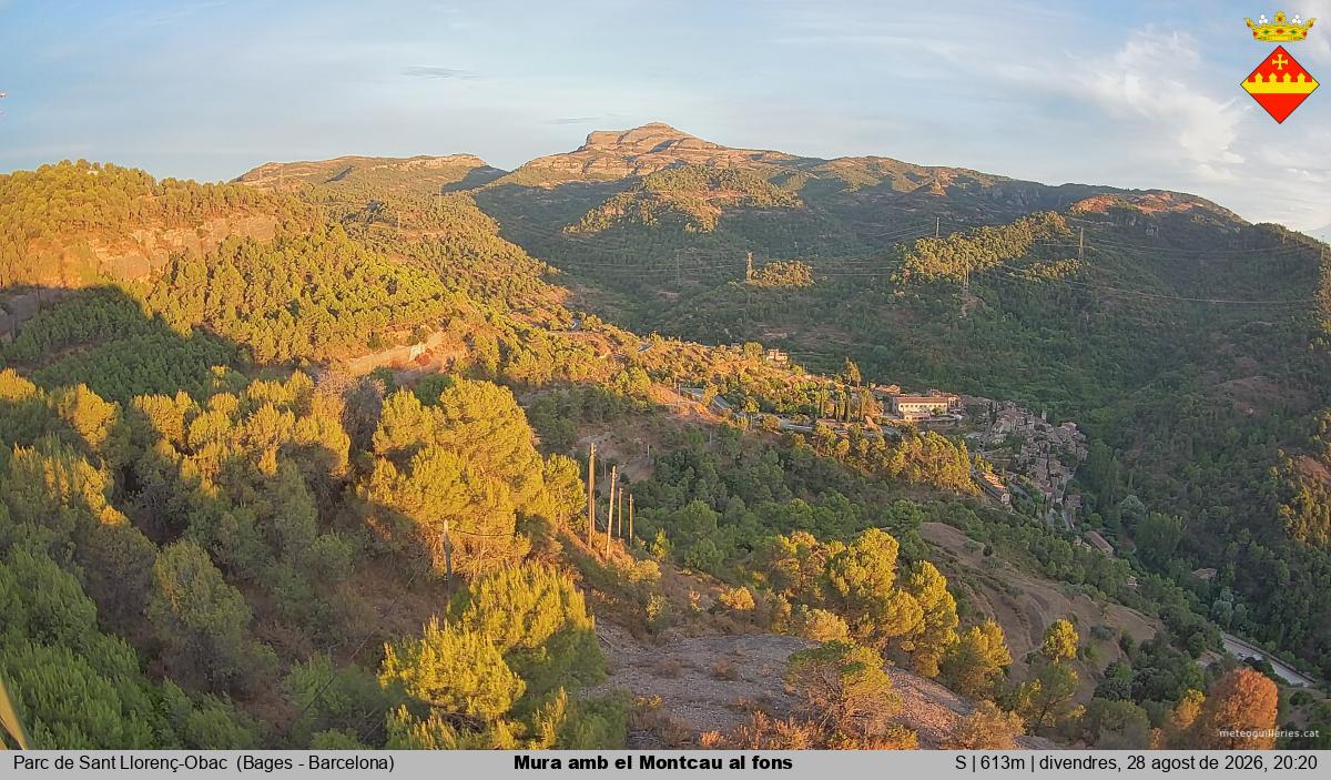 Mura amb el Montcau al fons