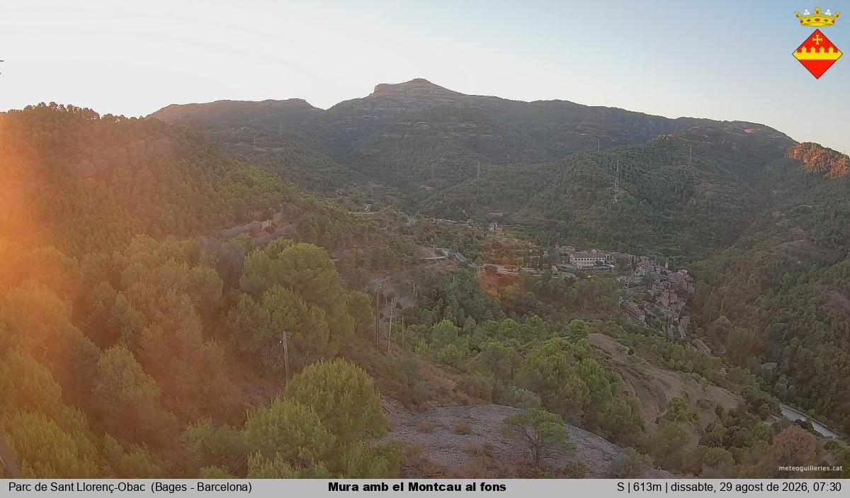 Mura amb el Montcau al fons