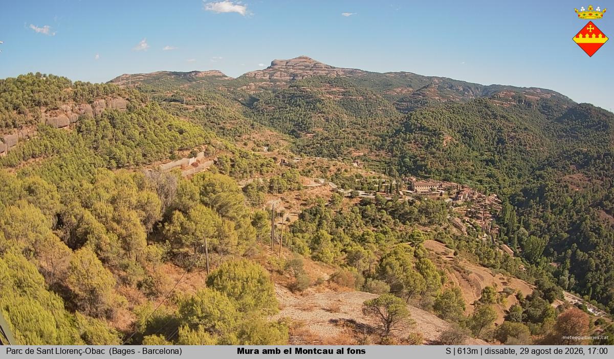 Mura amb el Montcau al fons
