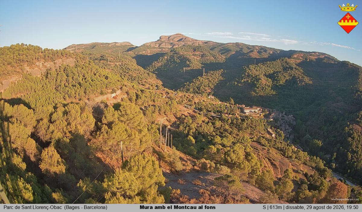 Mura amb el Montcau al fons