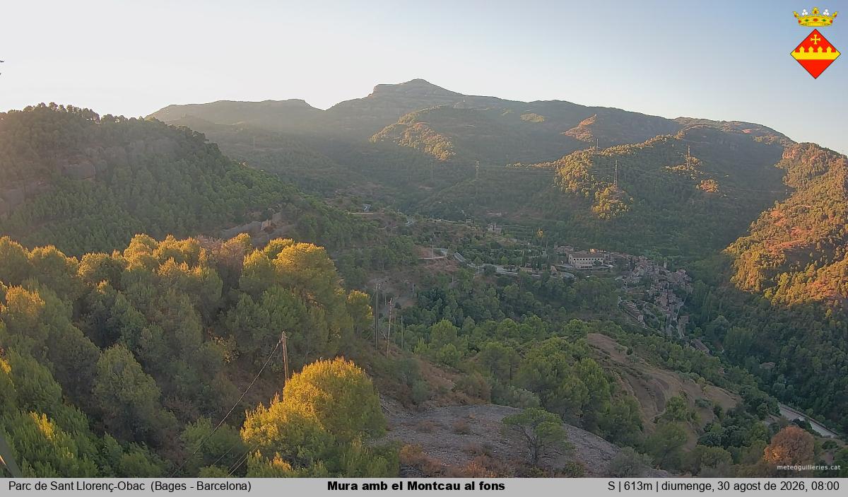 Mura amb el Montcau al fons