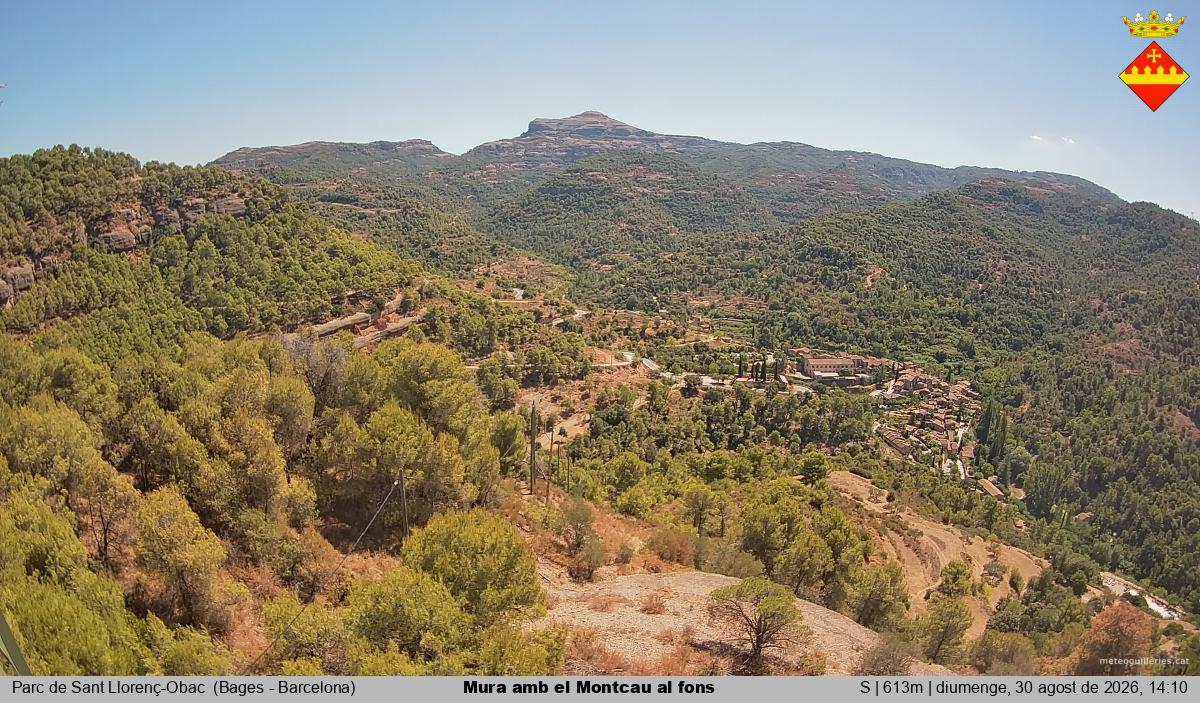 Mura amb el Montcau al fons