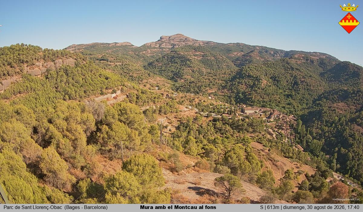 Mura amb el Montcau al fons
