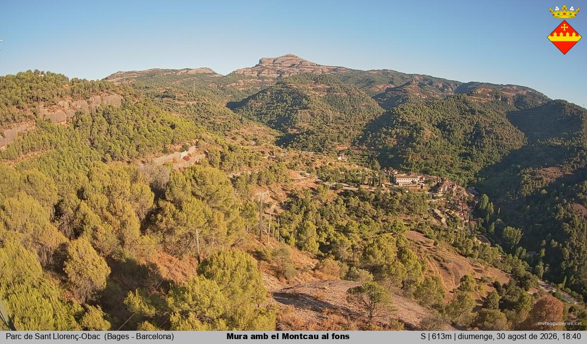 Mura amb el Montcau al fons