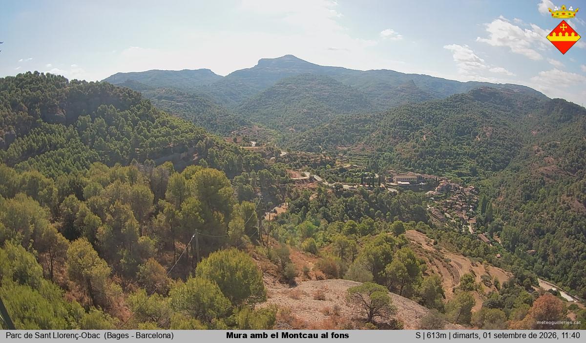 Mura amb el Montcau al fons