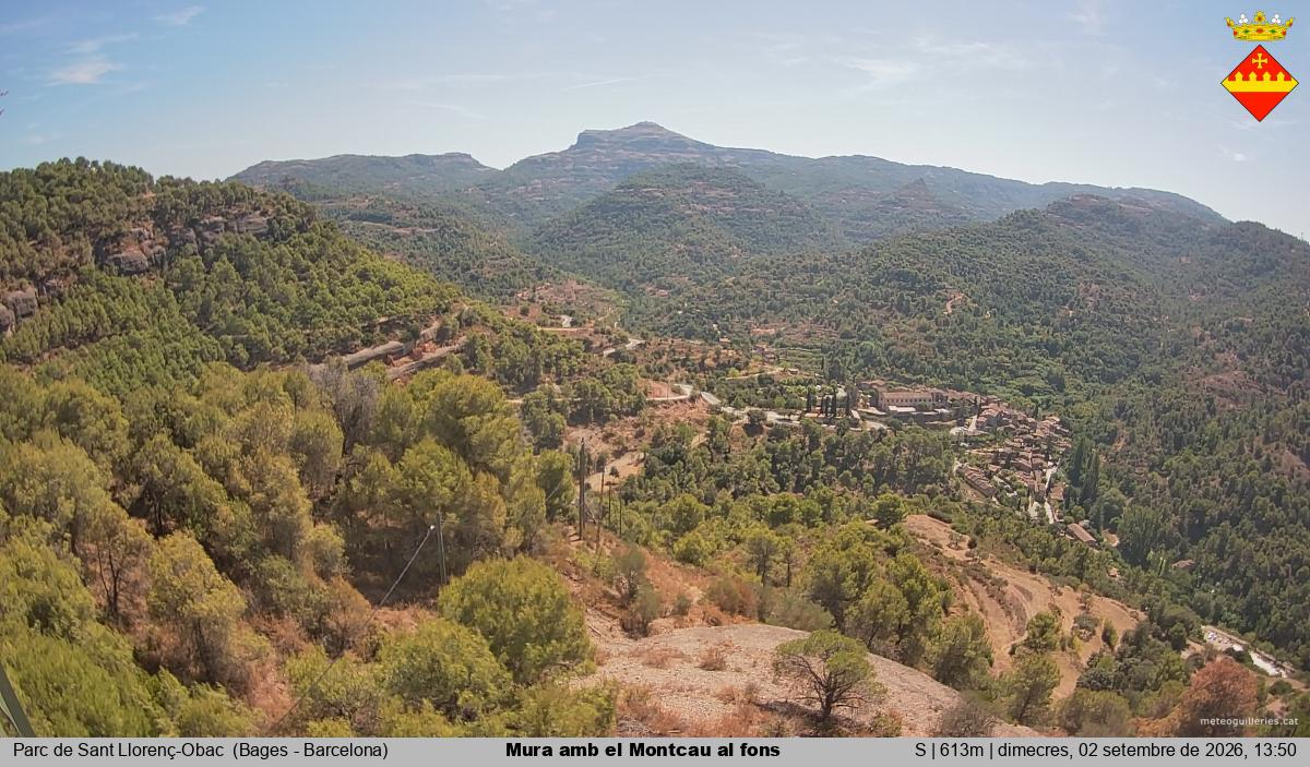 Mura amb el Montcau al fons