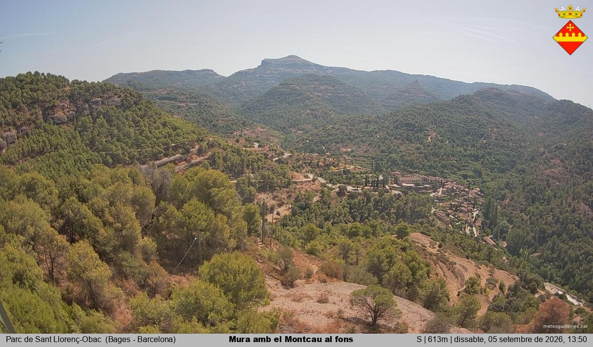 Mura amb el Montcau al fons