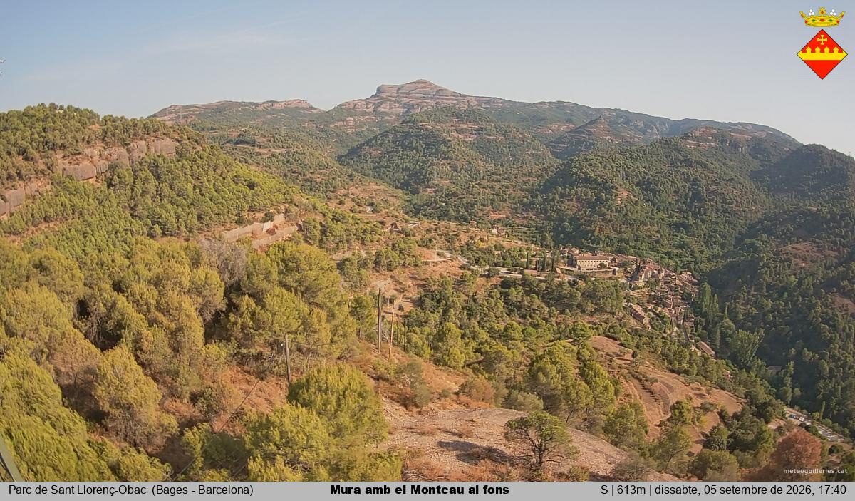 Mura amb el Montcau al fons