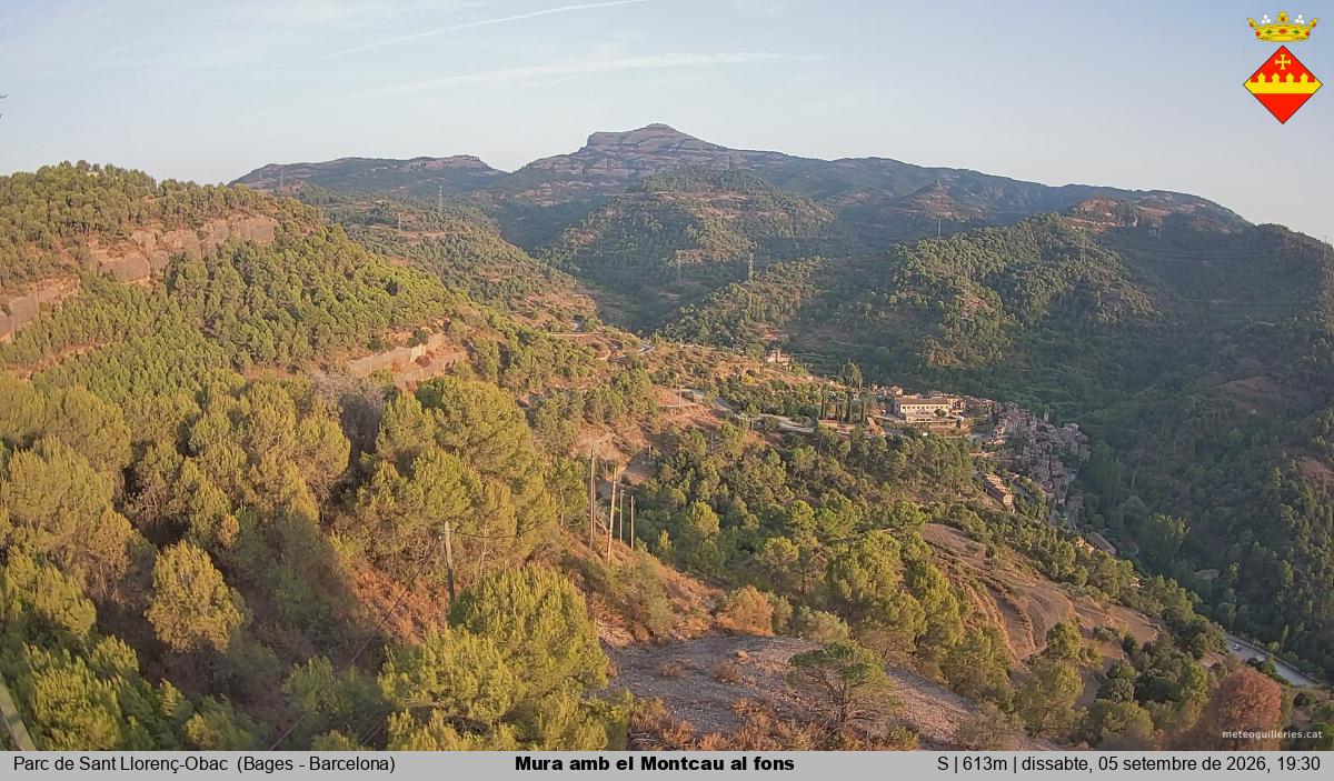 Mura amb el Montcau al fons