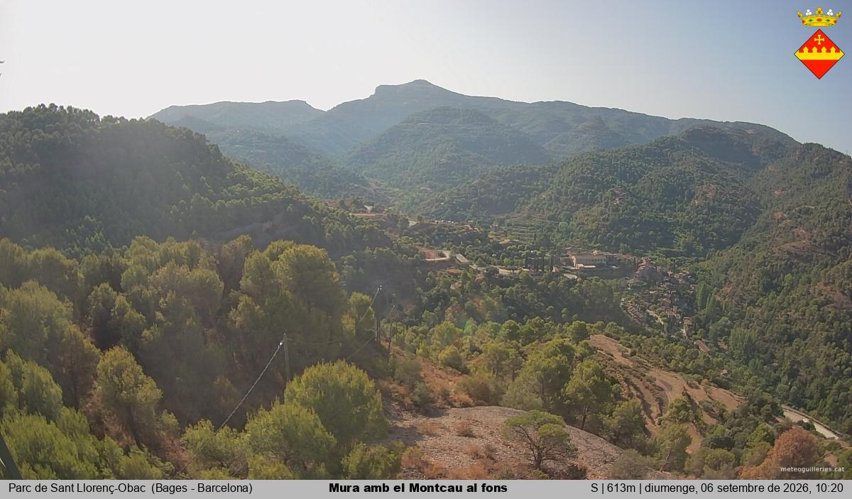 Mura amb el Montcau al fons