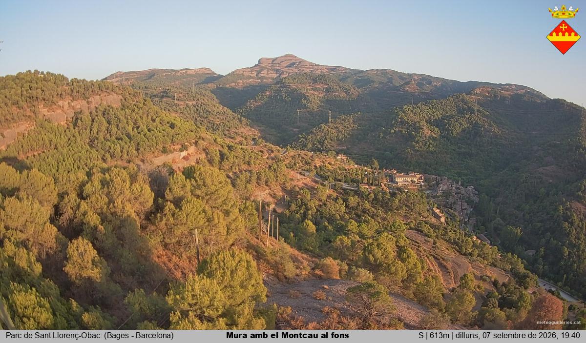 Mura amb el Montcau al fons