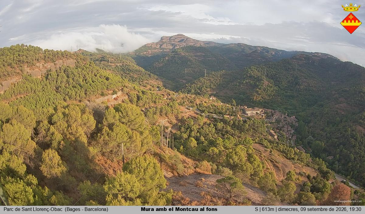 Mura amb el Montcau al fons