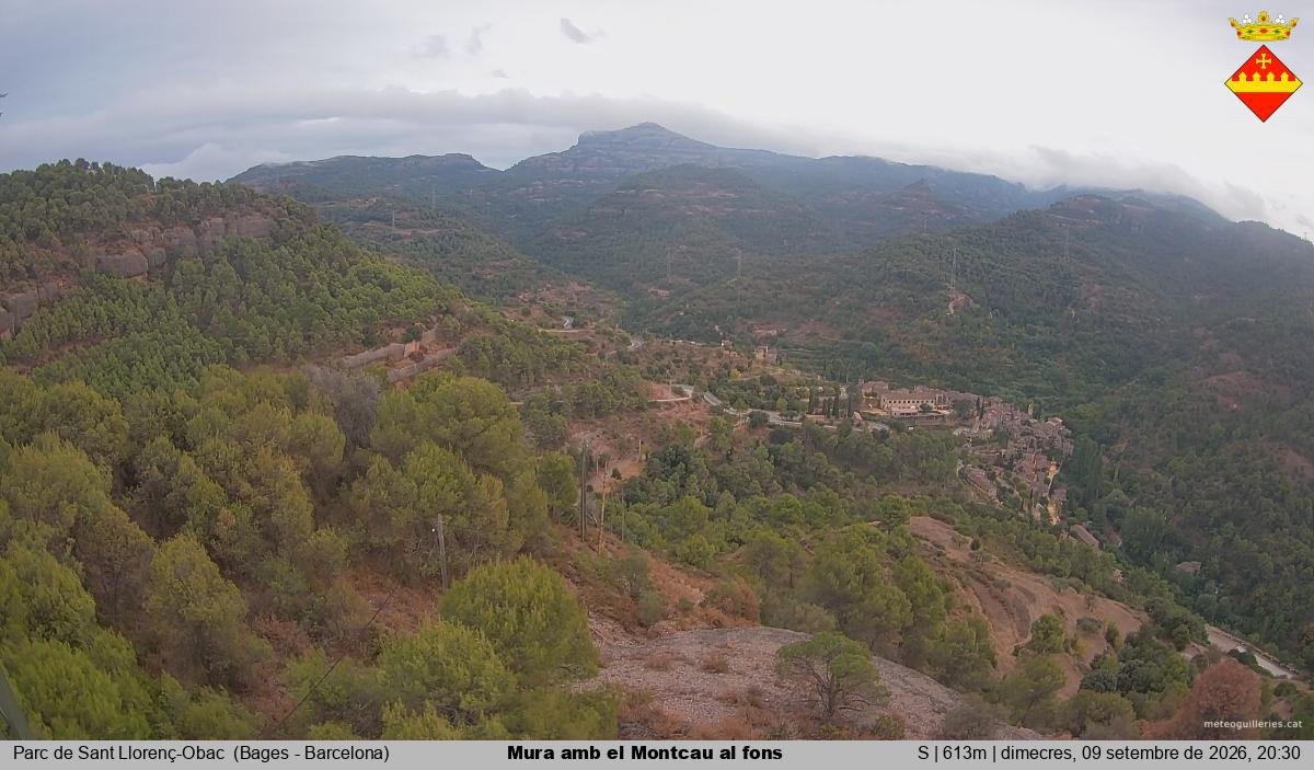 Mura amb el Montcau al fons