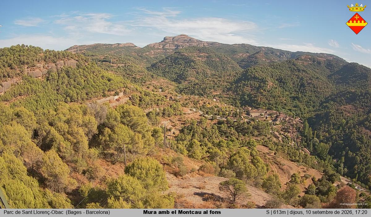 Mura amb el Montcau al fons