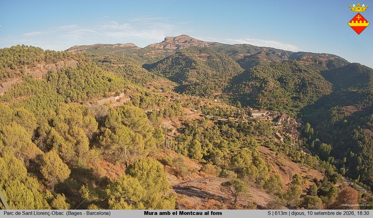 Mura amb el Montcau al fons