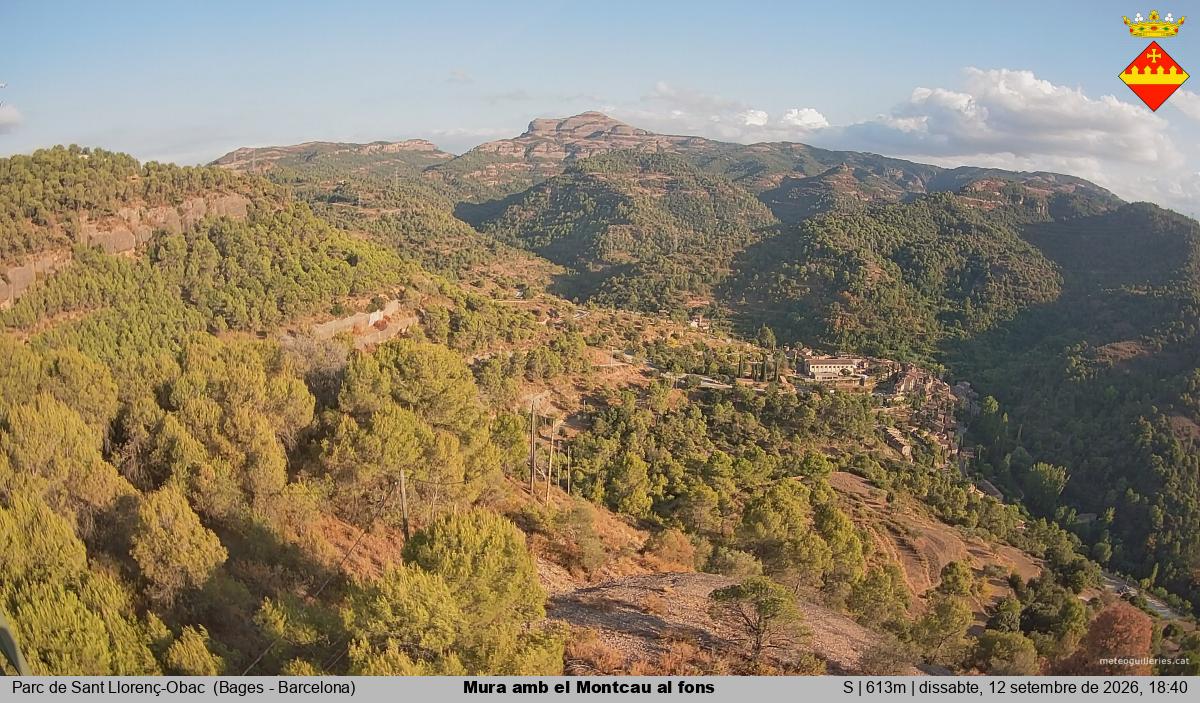 Mura amb el Montcau al fons