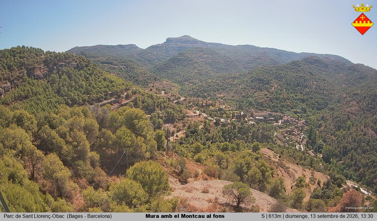 Mura amb el Montcau al fons
