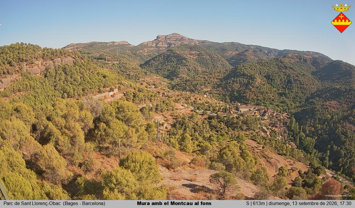 Mura amb el Montcau al fons