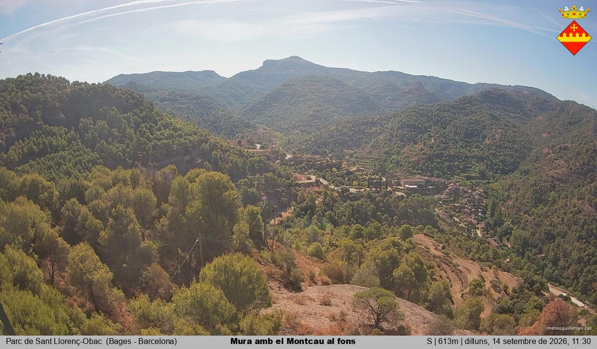 Mura amb el Montcau al fons