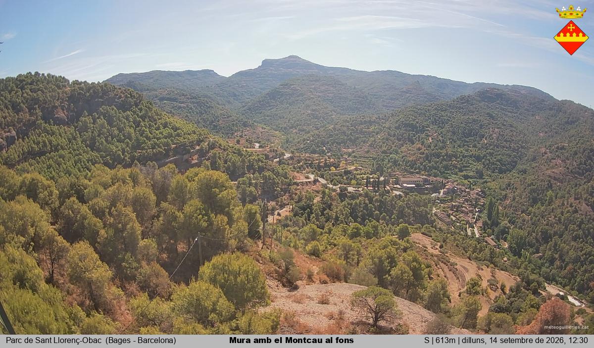 Mura amb el Montcau al fons