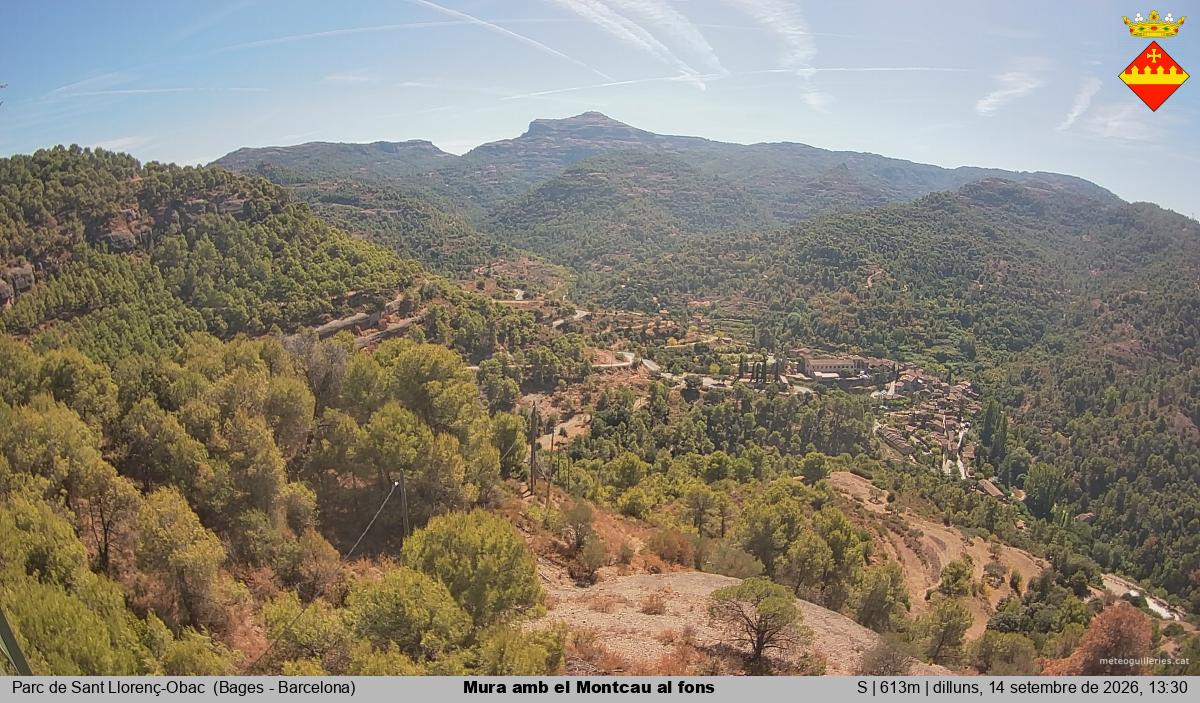 Mura amb el Montcau al fons