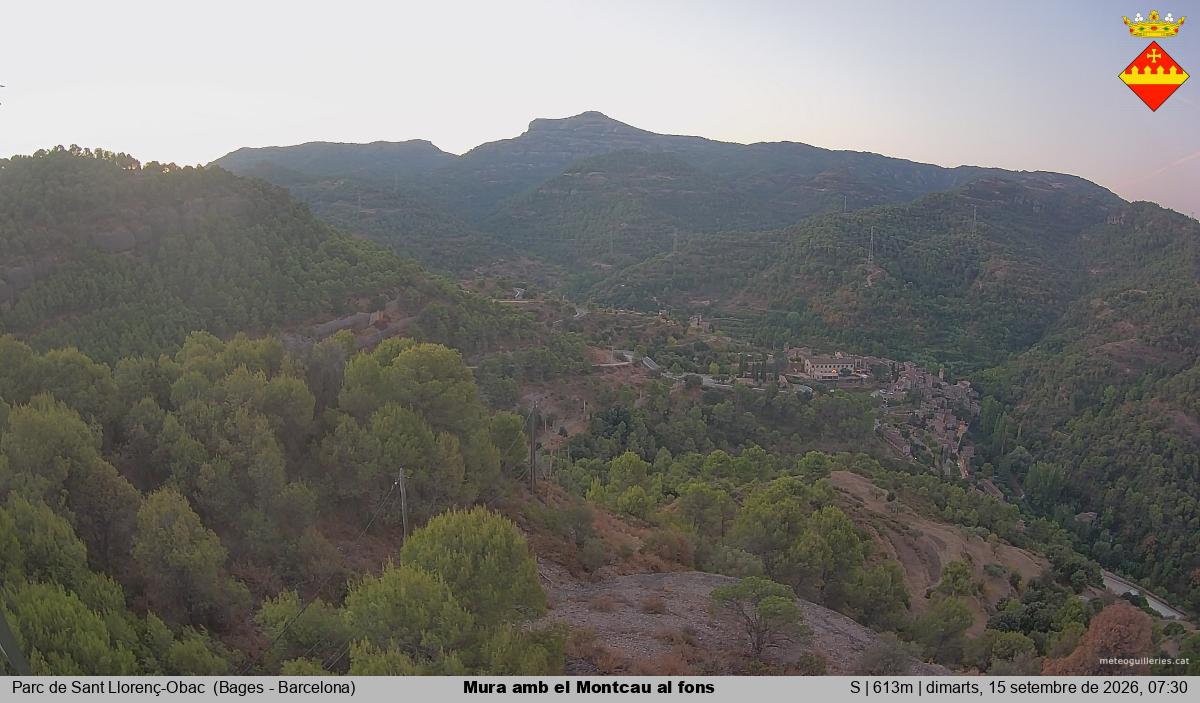 Mura amb el Montcau al fons