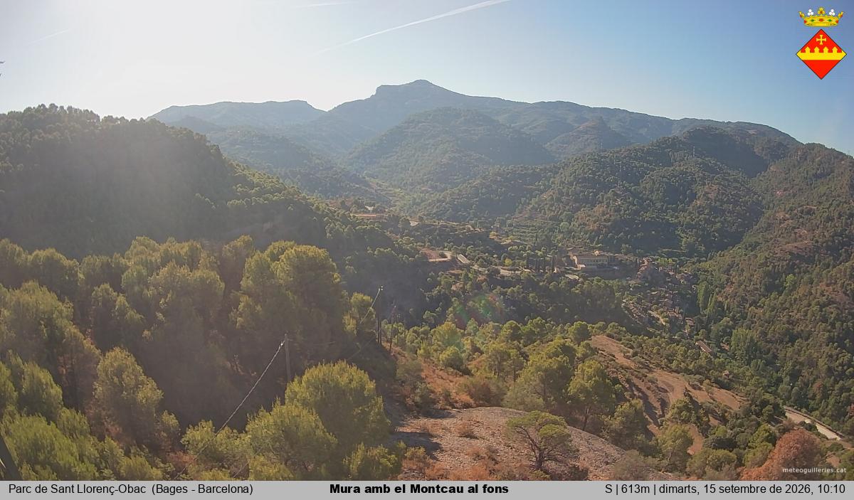 Mura amb el Montcau al fons