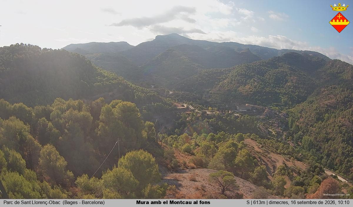 Mura amb el Montcau al fons