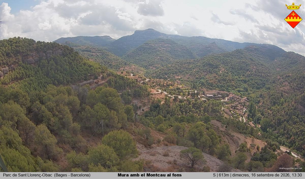 Mura amb el Montcau al fons