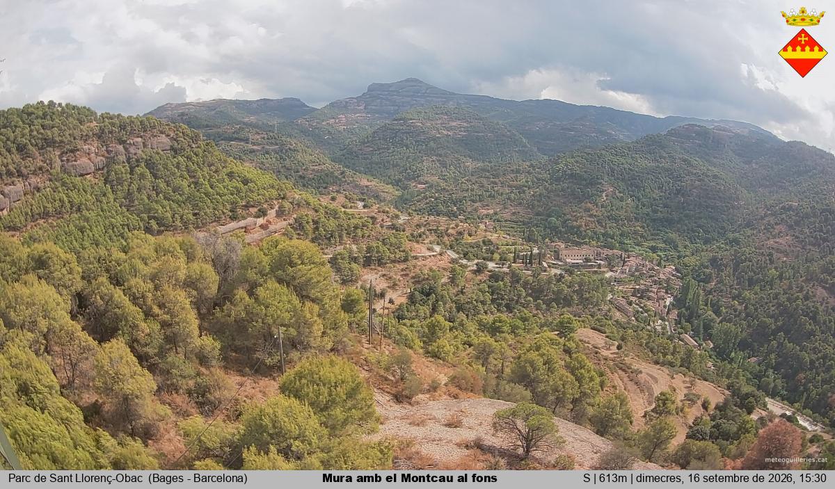Mura amb el Montcau al fons
