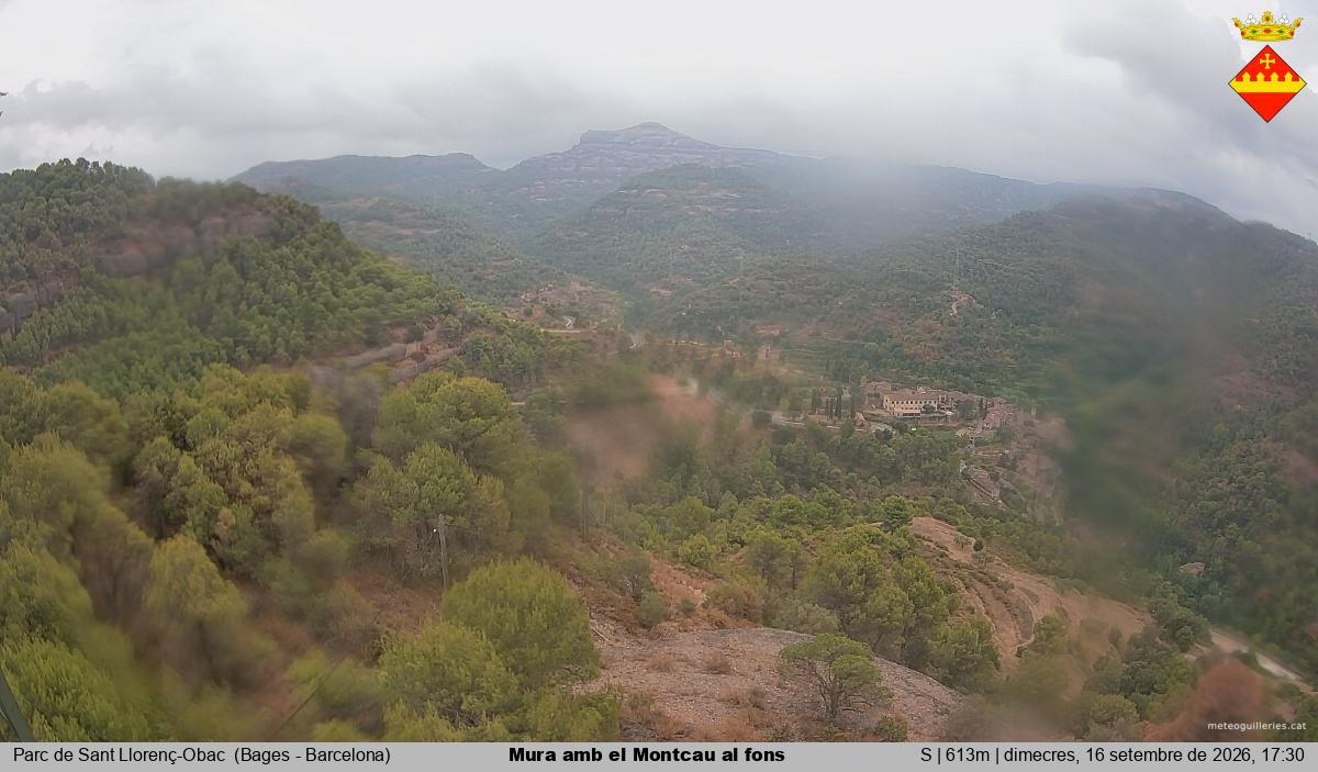 Mura amb el Montcau al fons