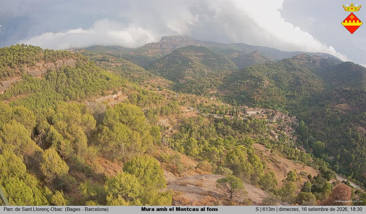 Mura amb el Montcau al fons