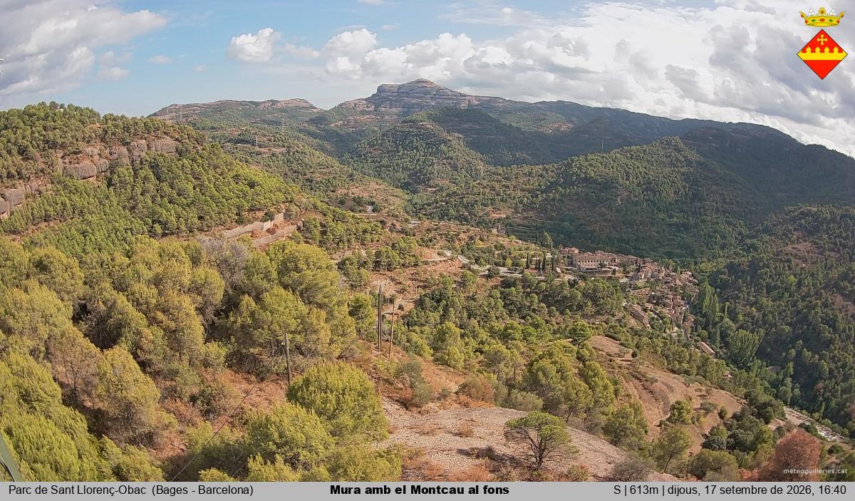 Mura amb el Montcau al fons