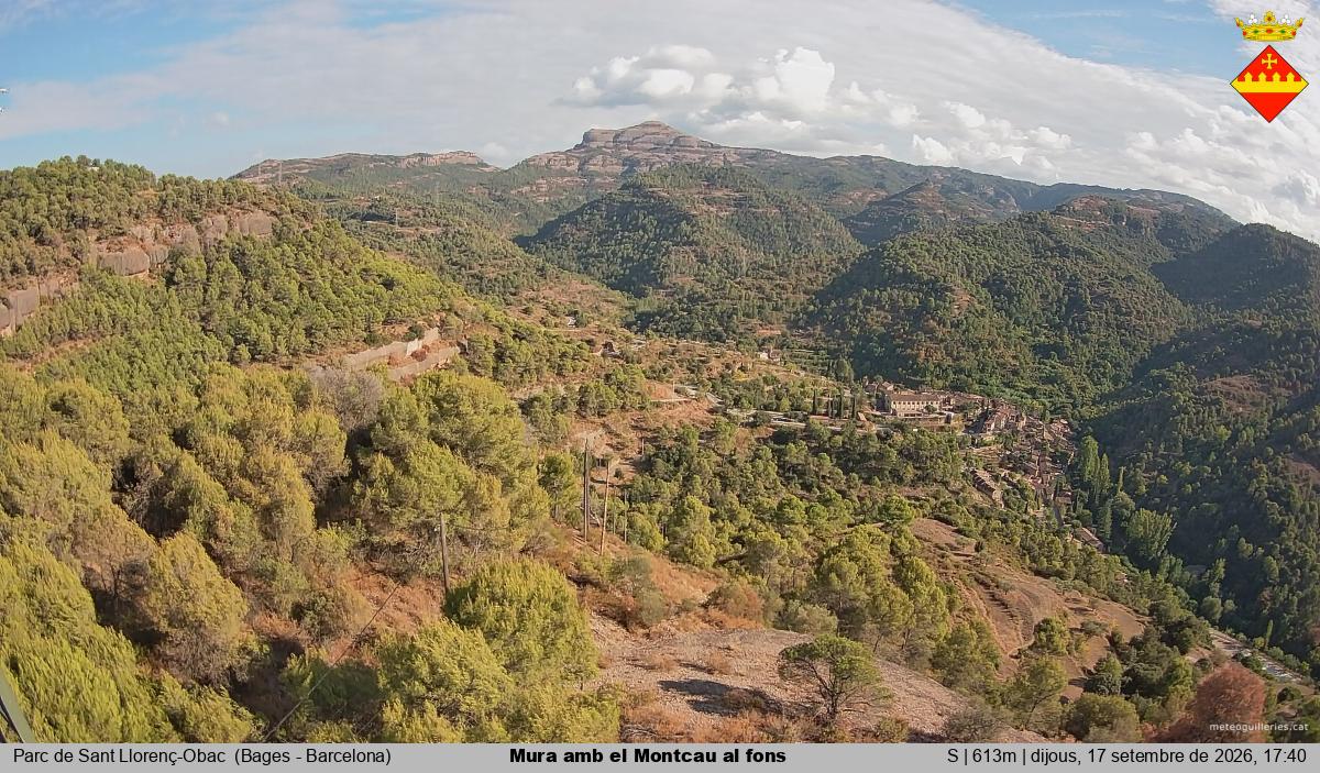 Mura amb el Montcau al fons