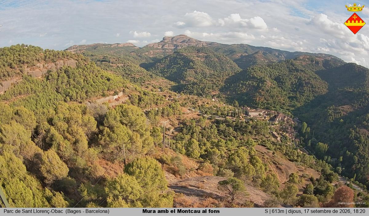 Mura amb el Montcau al fons