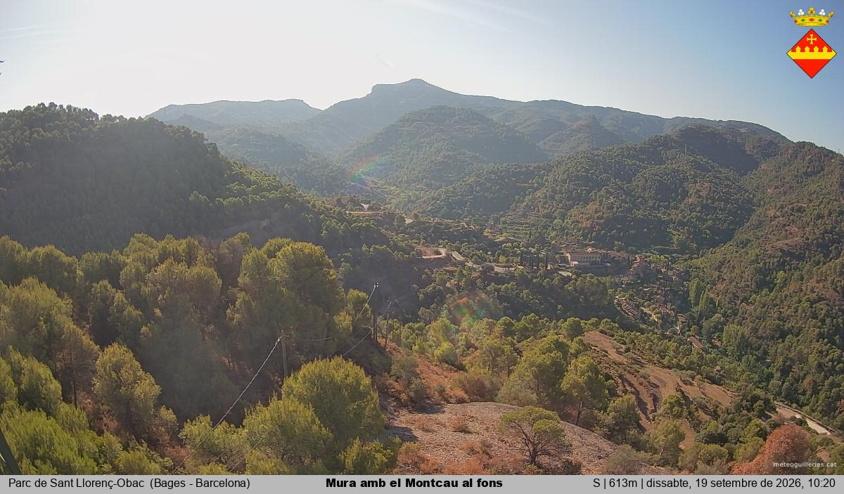 Mura amb el Montcau al fons