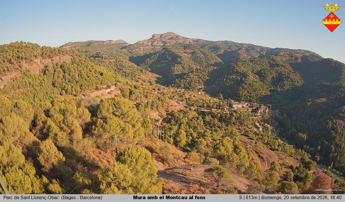 Mura amb el Montcau al fons