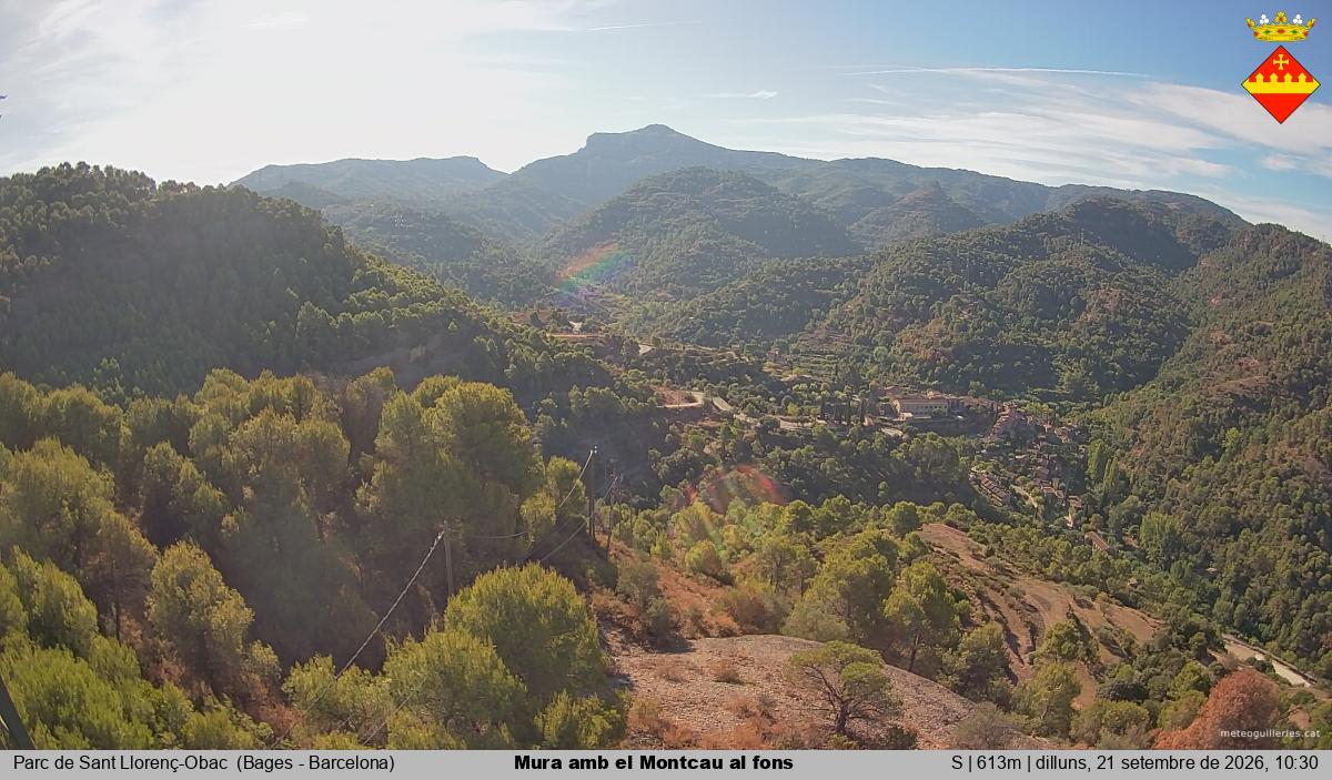 Mura amb el Montcau al fons