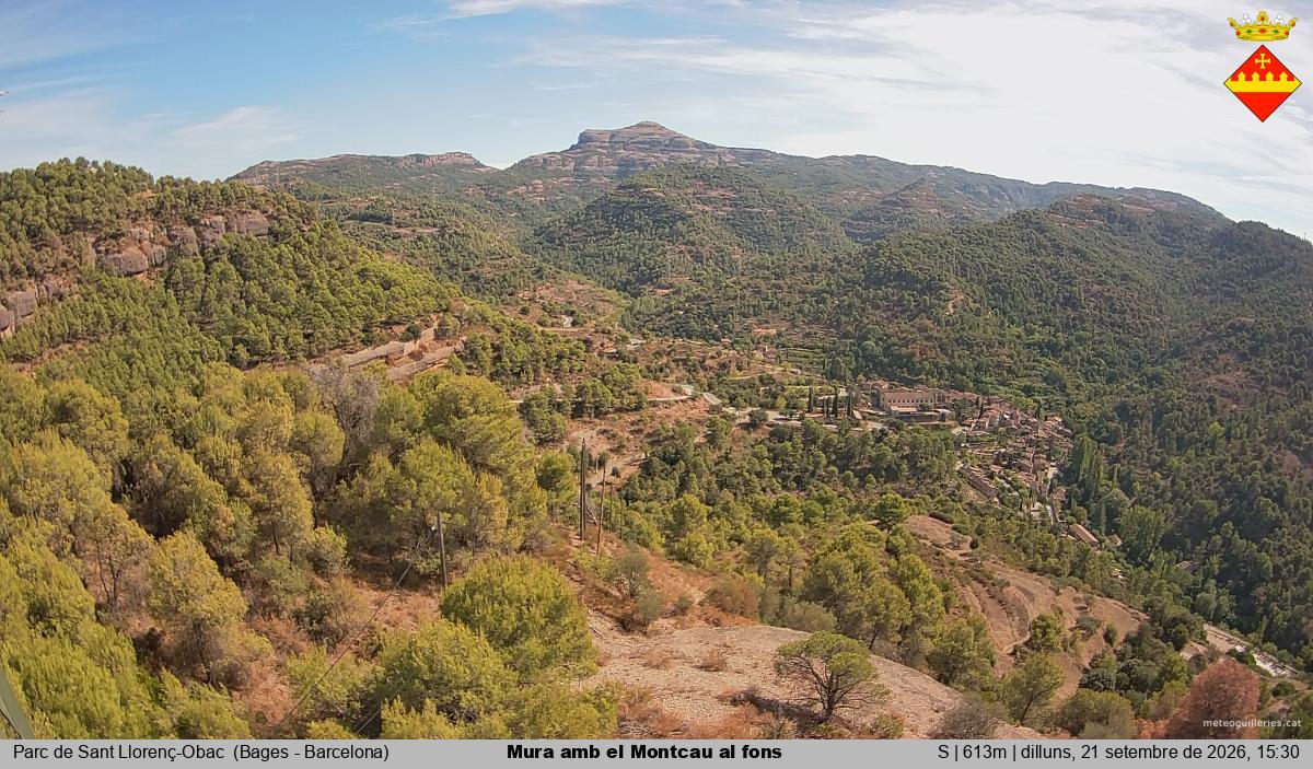 Mura amb el Montcau al fons