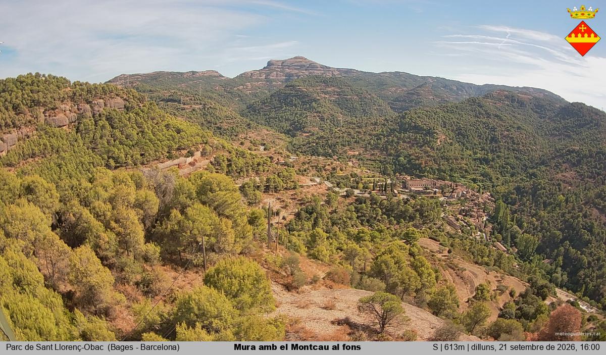 Mura amb el Montcau al fons