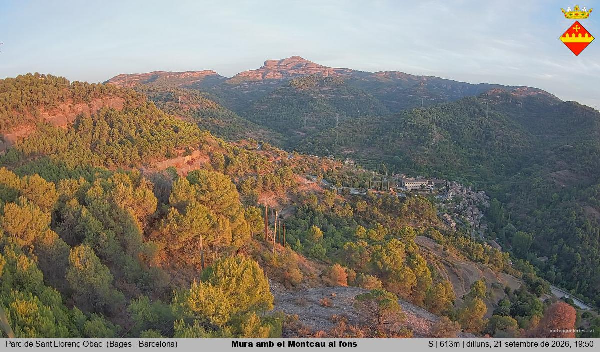 Mura amb el Montcau al fons