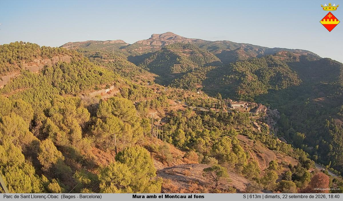 Mura amb el Montcau al fons