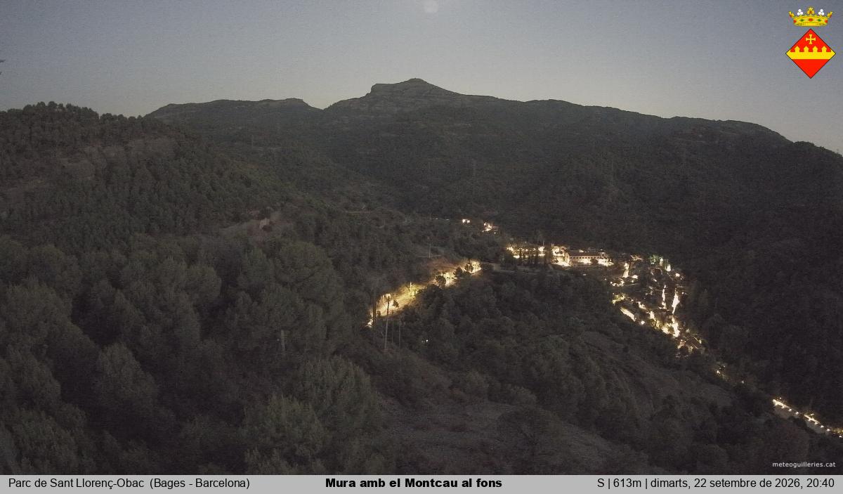 Mura amb el Montcau al fons