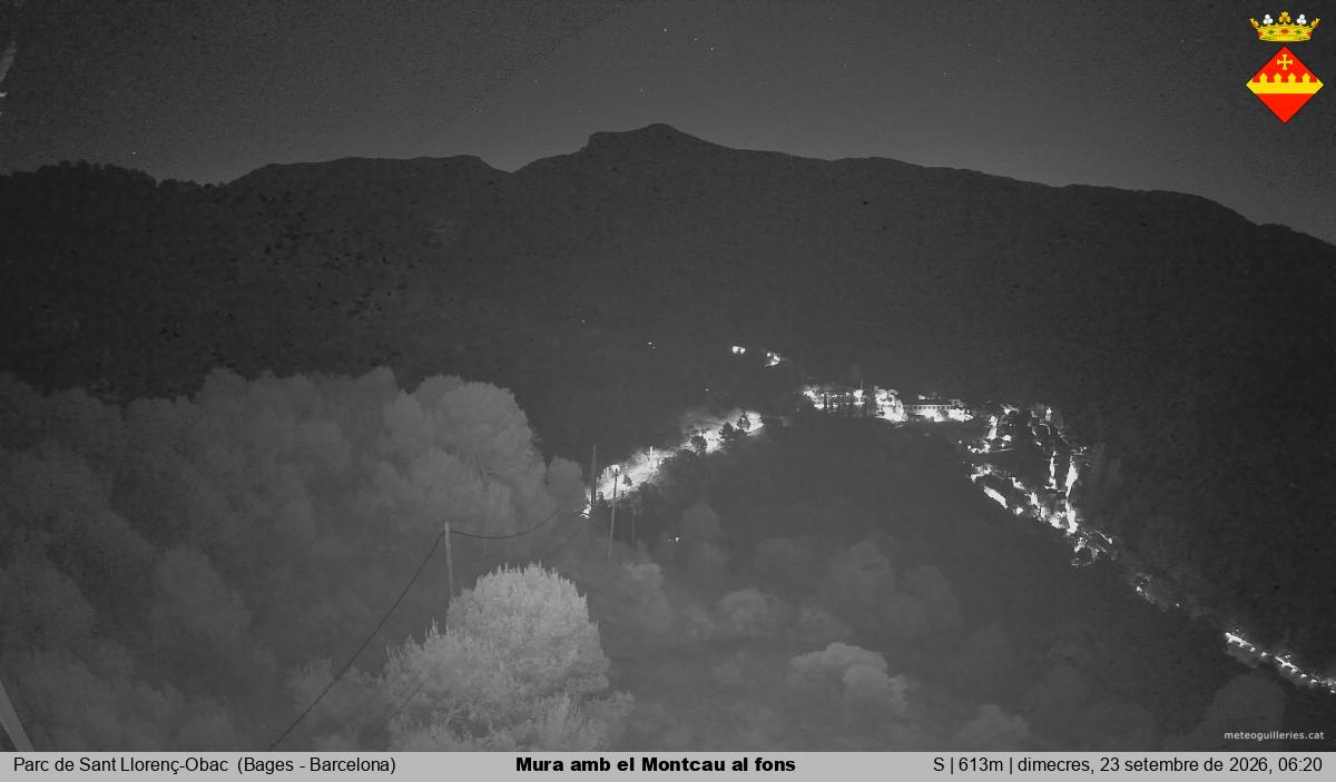 Mura amb el Montcau al fons
