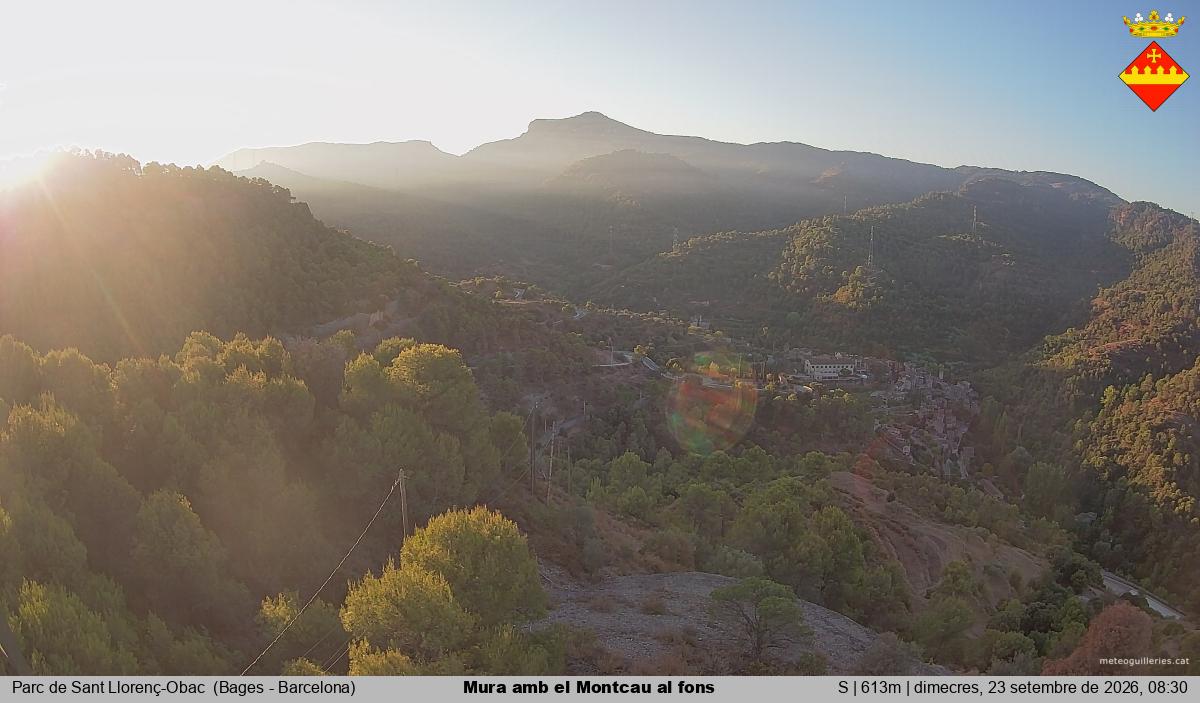 Mura amb el Montcau al fons