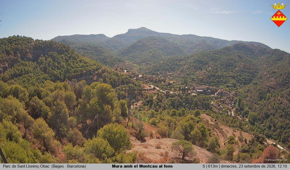 Mura amb el Montcau al fons