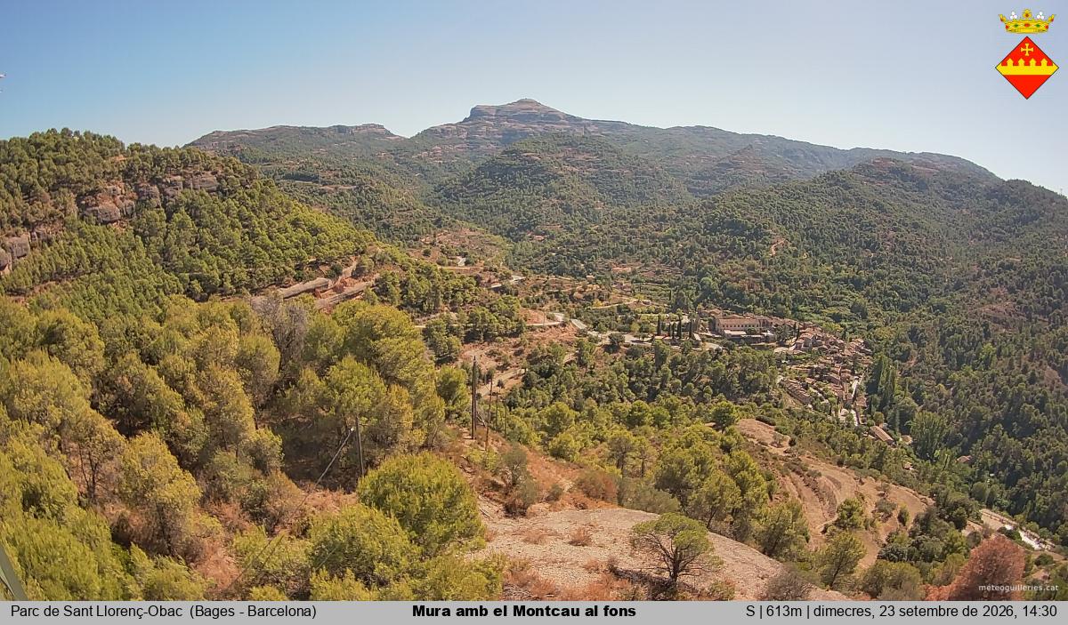Mura amb el Montcau al fons