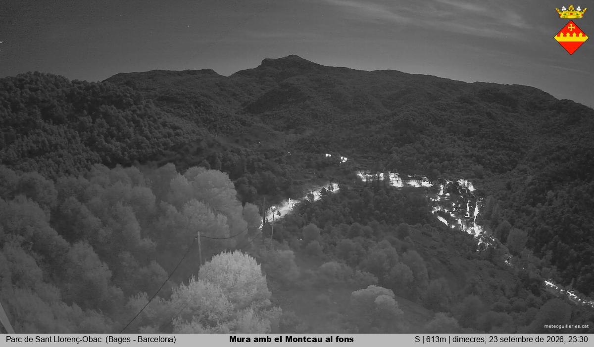 Mura amb el Montcau al fons