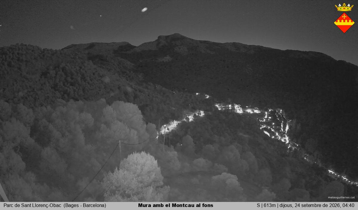 Mura amb el Montcau al fons